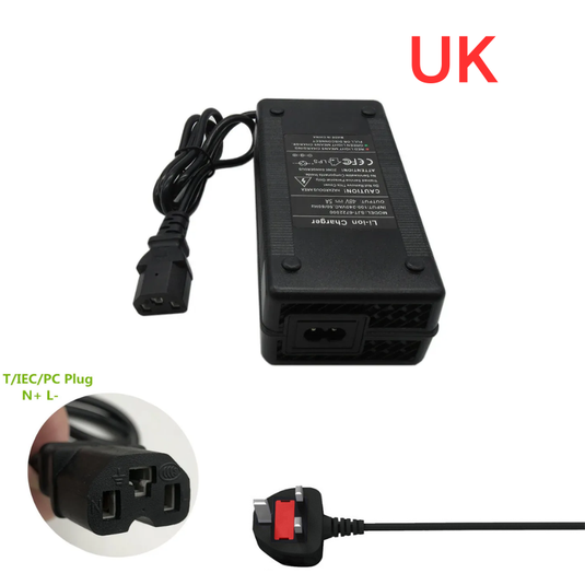 [48V-54.6V/3A][IEC T-type Plug] Universal For 48V 13S Li-Ion Lithium Battery Pack Electric Scooter EBike AC Power Adapter Charger - Polar Tech Australia