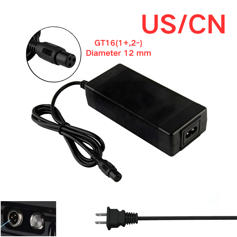 Chargez l&#39;image dans la visionneuse de la galerie, [48V-54.6V/3A][GX16 Plug] Universal For 48V 13S Li-Ion Lithium Battery Pack Electric Scooter EBike AC Power Adapter Charger
