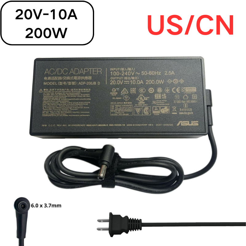 Load image into Gallery viewer, [20V-10A/200W][6.0x3.7] ASUS Rog Laptop Gaming Desktop PC AC Power Supply Adapter Charger
