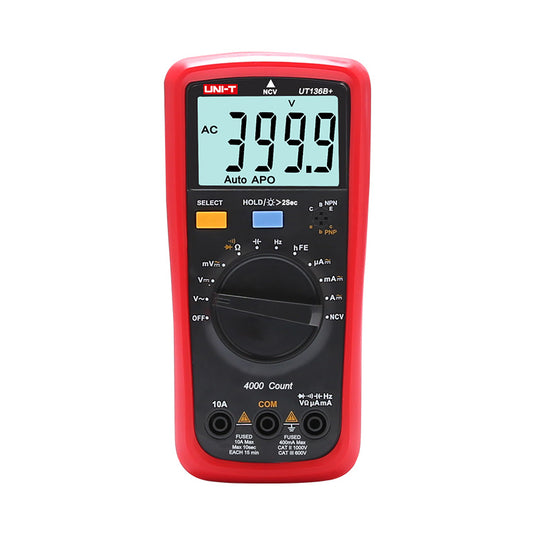 [UT136B+] UNI-T Digital multimeter tester AC DC Voltmeter Ammeter Ohm capacitance HFE Diode/transistor tester - Polar Tech Australia
