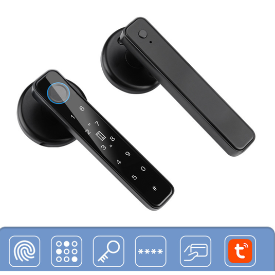 [TUYA Smart Home] Tuya Smart Fingerprint Wireless Biometric Passcode Apartment Room Wood Door Lock - Polar Tech Australia