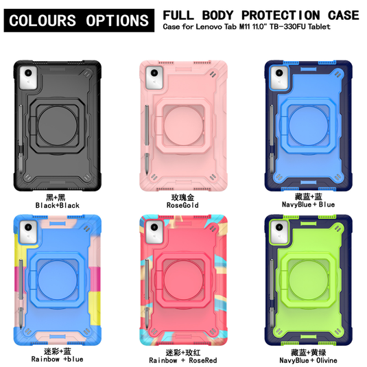 Lenovo Tab M11 11.0" 2024 (TB-330XU/330FU) - Magnetic Silicone 3+Y Folding Stand Shockproof Case