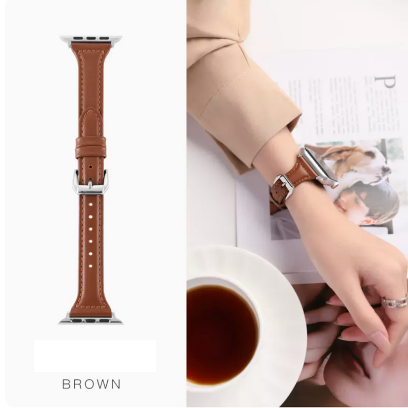 Load image into Gallery viewer, Apple Watch 1/2/3/4/5/SE/6/7/8 Leather Watch Band Strap - Polar Tech Australia
