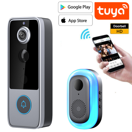 [Tuya Smart Home][With Chime] Tuya HD IP66 Wireless Remote Home Video Voice Intercom WIFI Doorbell - Polar Tech Australia