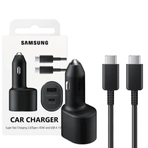 Cargue la imagen en el visor de la galería, [With Cable] Samsung 60W Dual Port (45W Fast PD Type-C USB-C + 15W USB QC 3.0) Car Charger Power Adapter - Polar Tech Australia
