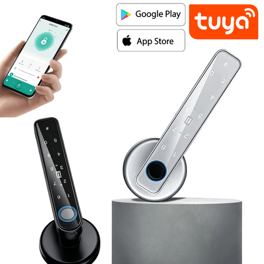 [TUYA Smart Home] Tuya Smart Fingerprint Wireless Biometric Passcode Apartment Room Wood Door Lock - Polar Tech Australia