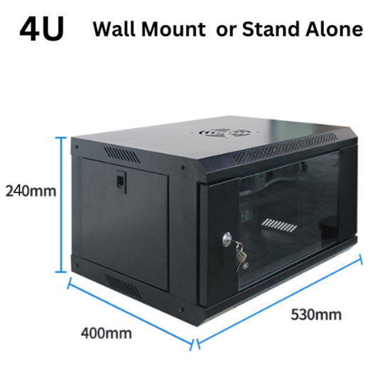 4U 6U 9U 12U Heavy Duty Network Server CCTV PoE Switch Wall Mount Cabinet Rack Lockable Enclosure - Polar Tech Australia