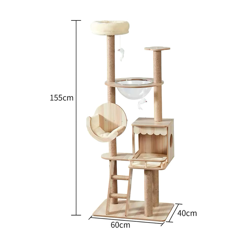 Cargue la imagen en el visor de la galería, Six-Level All-in-One Eco-Friendly Multi-Purpose Cat Tree with Cozy Condos for Kittens &amp; Adult Cats
