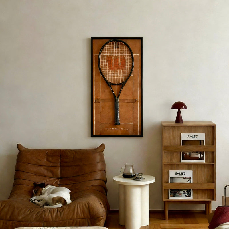 Cargue la imagen en el visor de la galería, Roland Garros &amp; French Open Inspired Tennis Racket Display Frame – Wall Mount Holder - Polar Tech Australia
