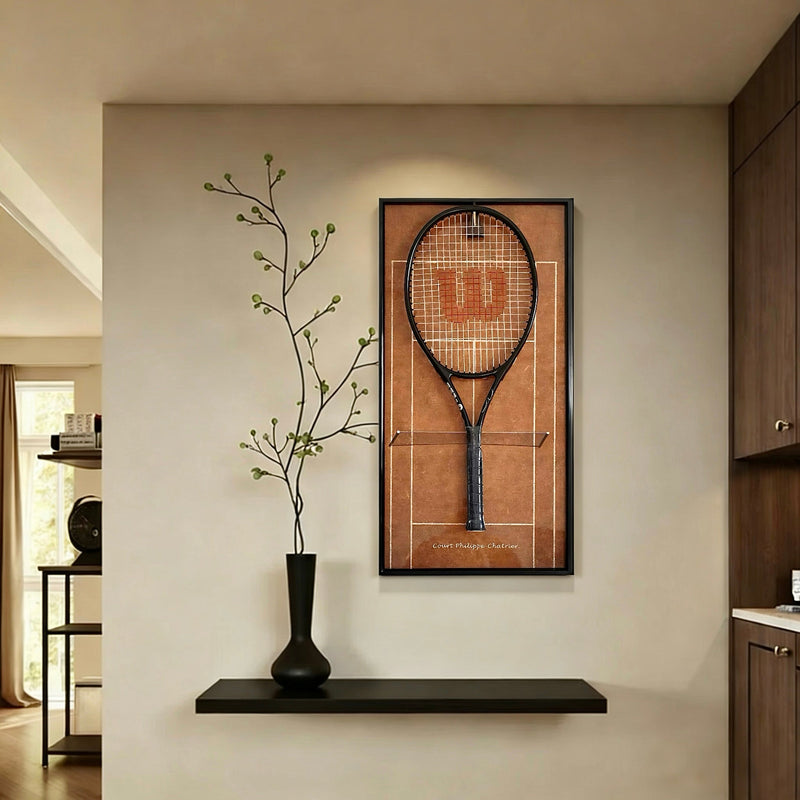 Cargue la imagen en el visor de la galería, Roland Garros &amp; French Open Inspired Tennis Racket Display Frame – Wall Mount Holder - Polar Tech Australia
