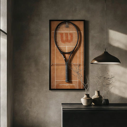 Roland Garros & French Open Inspired Tennis Racket Display Frame – Wall Mount Holder - Polar Tech Australia