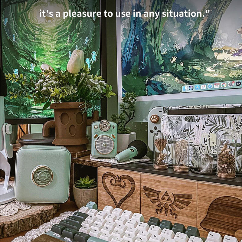 Cargue la imagen en el visor de la galería, Divoom Fairy-OK Retro Mini Karaoke Bluetooth Speaker With Microphone Girl Perfect Gift
