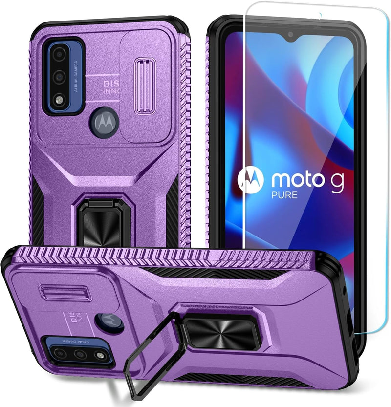 Chargez l&#39;image dans la visionneuse de la galerie, [Magnetic Ring Kickstand][Slide Camera Cover] Motorola Moto G Play 2023/Moto G Pure/Moto G Power 2022 - Shield Shockproof Rugged Heavy Duty Case - Polar Tech Australia

