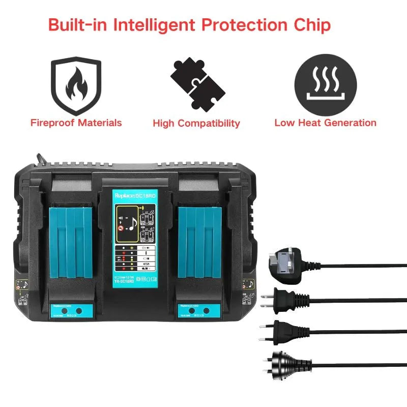 Chargez l&#39;image dans la visionneuse de la galerie, Replacement Dual  Fast Charger For Makita 7.2V-18V Electrical Tool Li-ion Battery - Polar Tech Australia
