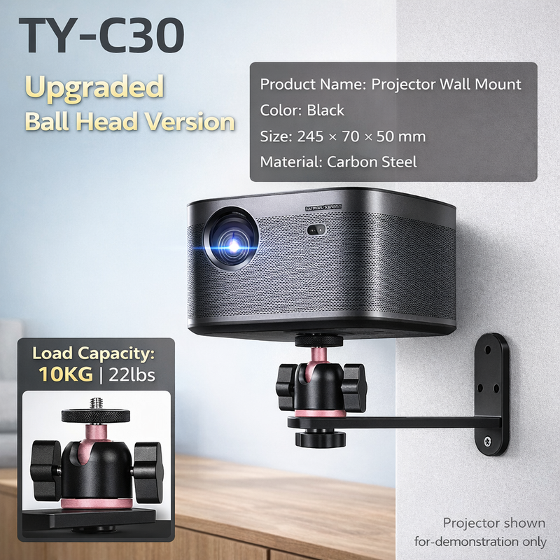 Load image into Gallery viewer, [TY-C30] Universal Heavy Duty Steel Projector Wall Mount Bracket Holder (Single Screw Mounting Type) - Polar Tech Australia
