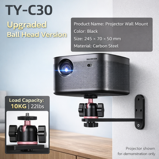 [TY-C30] Universal Heavy Duty Steel Projector Wall Mount Bracket Holder (Single Screw Mounting Type) - Polar Tech Australia
