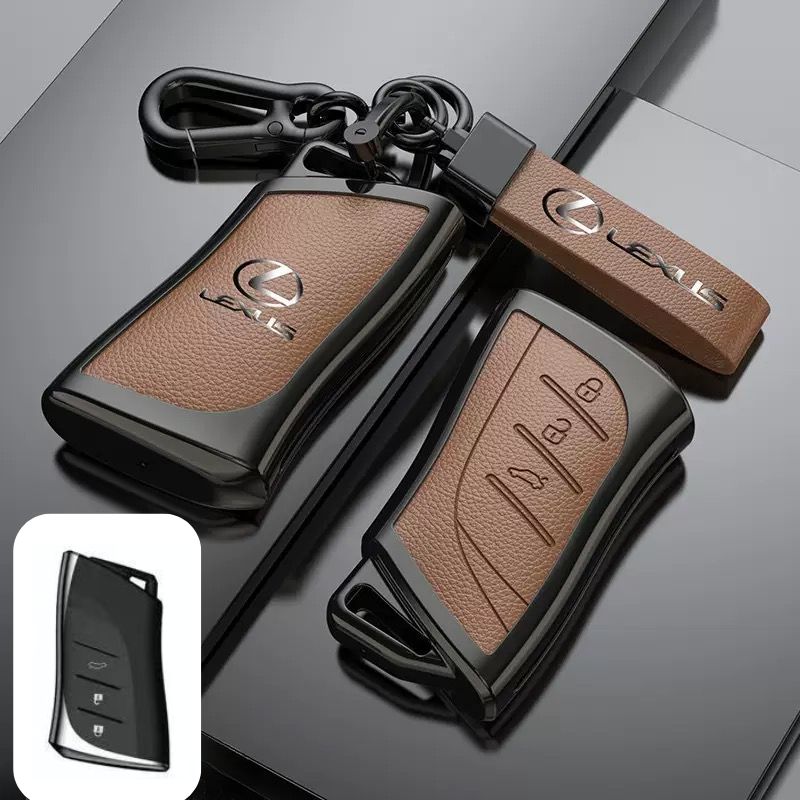 Cargue la imagen en el visor de la galería, Lexus Zinc Alloy + PU Leather Car Key Fob Case Cover For ES200, ES300, RX350, NX350H, LS500H
