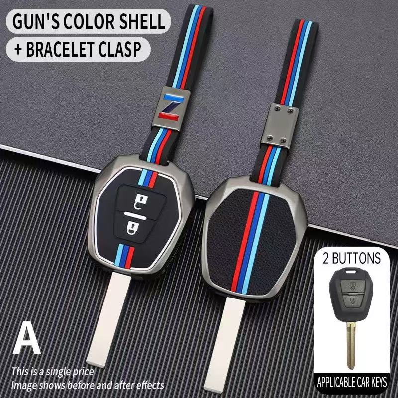 Chargez l&#39;image dans la visionneuse de la galerie, Isuzu Metal Shell &amp; Soft Silicone Full Protection Car Key Fob Case Cover For MU-X, D-MAX

