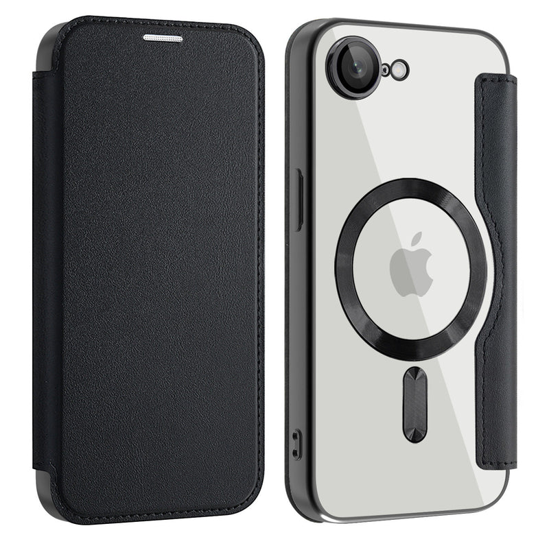 Chargez l&#39;image dans la visionneuse de la galerie, [Magsafe Compatible][With Card Slot] Apple iPhone 16e Golden Shield Magnetic Flip Leather Case - Polar Tech Australia
