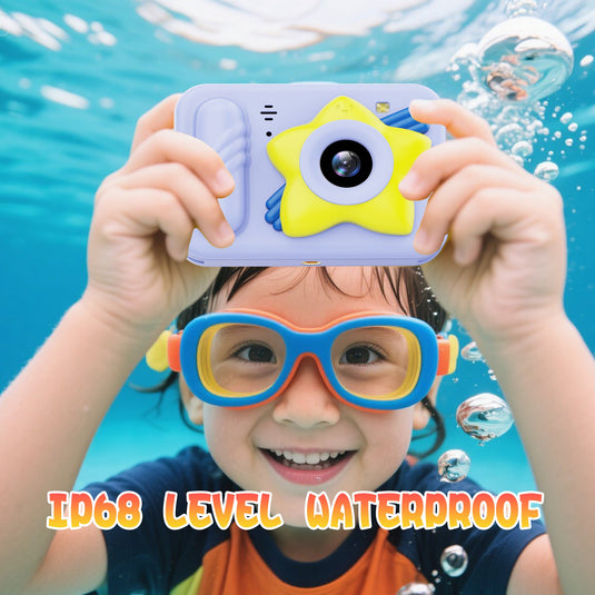 [Depth 1.5M Max] High-Definition IP68 Waterproof Kids Camera With Triangular Stand & Safety Strap - Polar Tech Australia