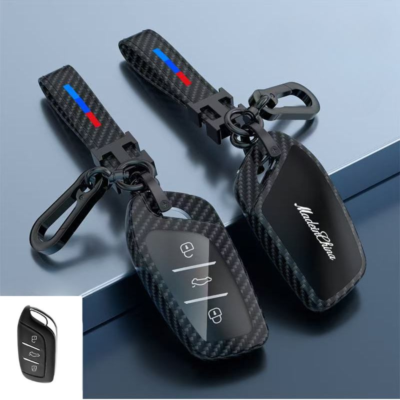 Chargez l&#39;image dans la visionneuse de la galerie, Roewe Zinc Alloy + Carbon Fiber Texture Car Key Fob Case Cover For RX3, RX5, RX5 Plus, RX8, ERX5, i5, i6
