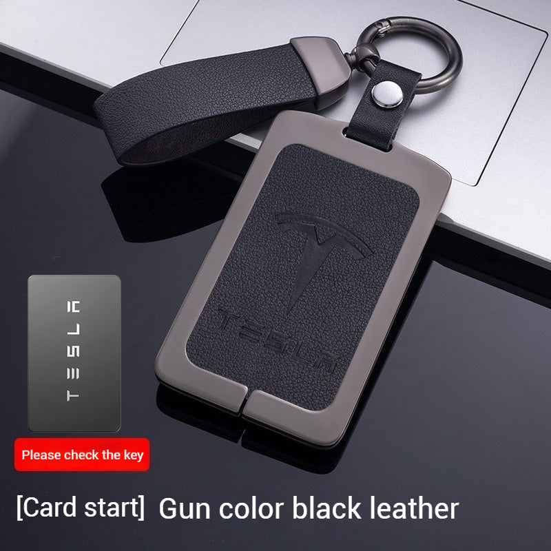 Chargez l&#39;image dans la visionneuse de la galerie, Tesla Metal + PU Leather Smart Key Card Case for Model 3, S, Y, X

