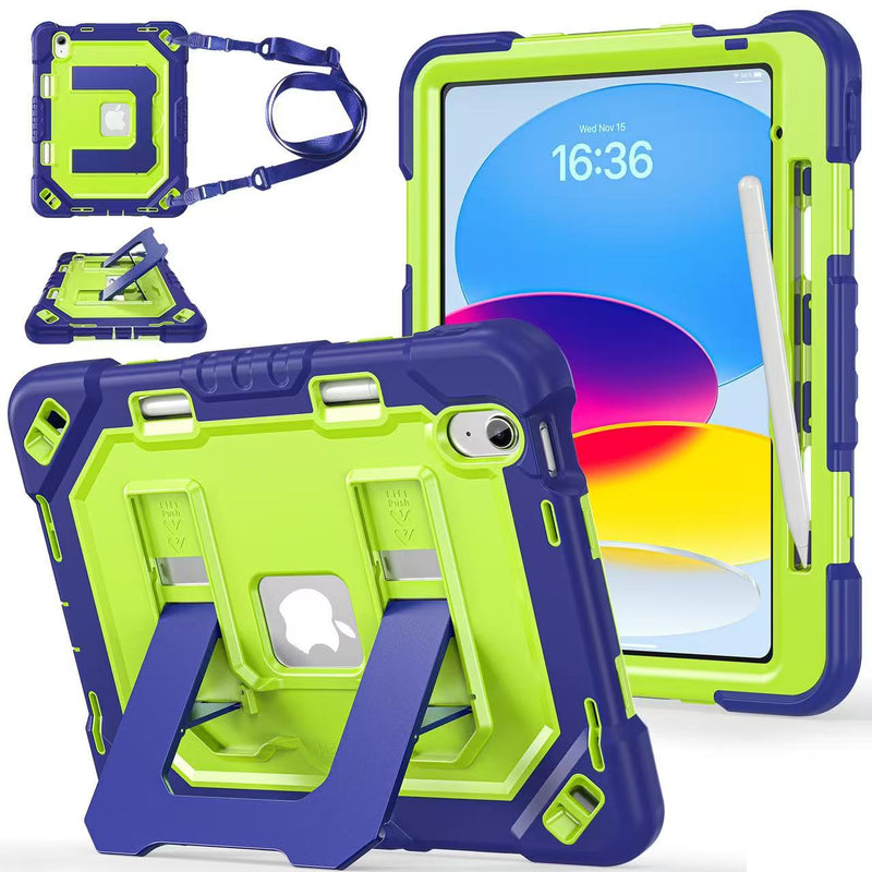 Load image into Gallery viewer, [Built-in Stand][With Shoulder Strap] Apple iPad 10.9/11'' 10/11th Gen (2022/2025) Shock-absorb Heavy Duty Case
