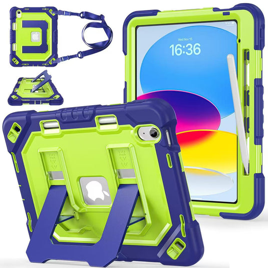 [Built-in Stand][With Shoulder Strap] Apple iPad 10.9/11'' 10/11th Gen (2022/2025) Shock-absorb Heavy Duty Case