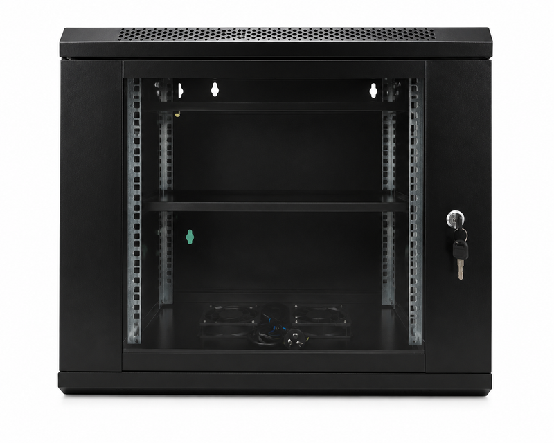 Cargue la imagen en el visor de la galería, [Assembled][Built-in Fan] 4U 6U 9U 12U 15U Heavy Duty Network Server CCTV PoE Switch Wall Mount Cabinet Rack Lockable Enclosure
