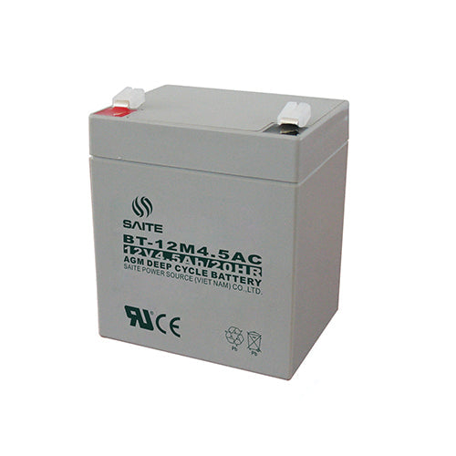 [BT-12M4.5AC] 12V/4.5Ah Battery Valve Regulated Sealed Lead-Acid UPS Battery Back up - Polar Tech Australia