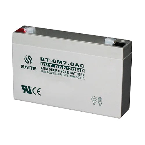 [BT-6M7.0AC] 6V/7Ah Battery Valve Regulated Sealed Lead-Acid UPS Battery Back up - Polar Tech Australia