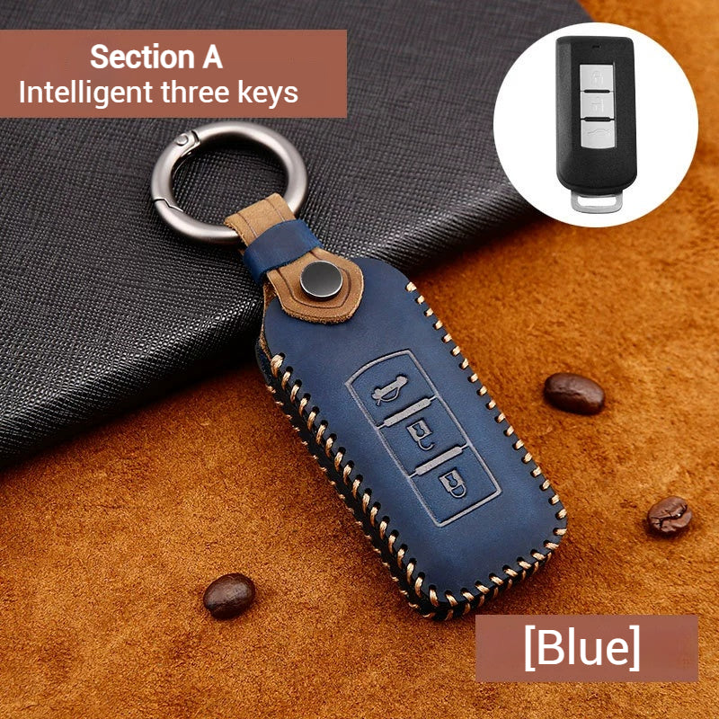 Chargez l&#39;image dans la visionneuse de la galerie, Mitsubishi Genuine Leather Full Protection Smart Key Fob Case Cover For Outlander, ASX, Pajero Sport, Eclipse Cross

