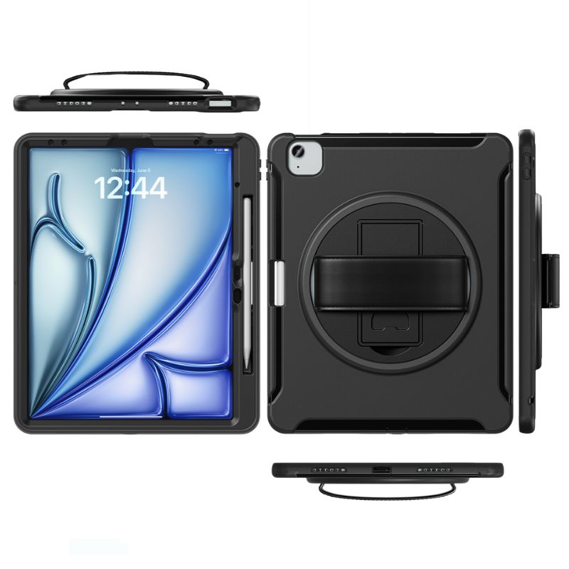 Chargez l&#39;image dans la visionneuse de la galerie, Apple iPad Air 6 13” &amp; iPad Pro 3/4/5/6 12.9&quot;   - 360 Degree Rotate Shockproof Heavy Duty Tough Stand Case Cover With Pen Holder - Polar Tech Australia
