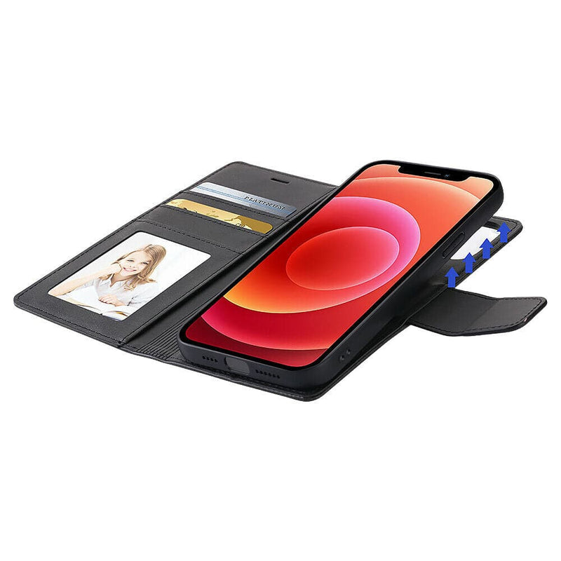 Cargue la imagen en el visor de la galería, Apple iPhone 13/Mini/Pro/Max Hanman 2 in 1 Magnetic Detachable Flip Wallet Leather Case - Polar Tech Australia
