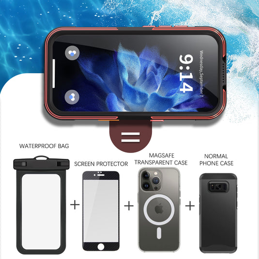 [Magsafe Compatible] [GTM Series][Latest Version] Apple iPhone 17/Air/Pro/Pro Max - Redpepper Shellbox Full Covered Metal Waterproof Heavy Duty Tough Armor Case