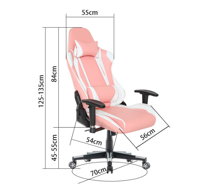 Load image into Gallery viewer, Pink Girl PU Leather Ergonomic Designed Gaming Chair Height Adjustment Swivel Computer office Chair
