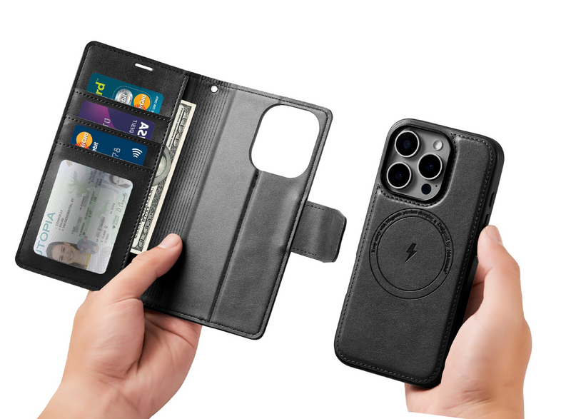 Cargue la imagen en el visor de la galería, [2 in 1 Detachable][MagSafe Compatible] Apple iPhone 17/Air/Pro/Max Hanman Flip Wallet Leather Case - i-Station Mobile Phone &amp; Electronic Device Repair and Accessories
