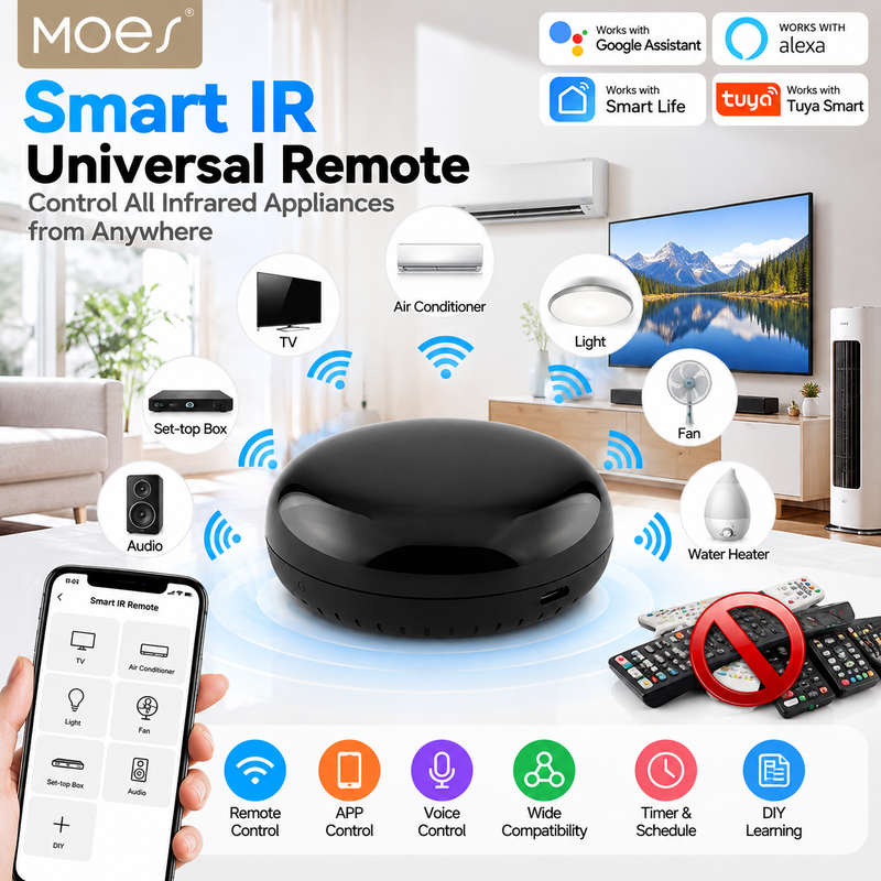 Load image into Gallery viewer, MOES Universal Wireless Infrared IR Remote Controller For Air Conditioner/TV/Speaker - Polar Tech Australia
