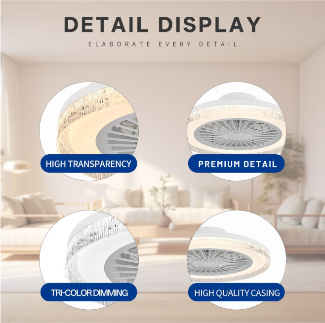 Chargez l'image dans la visionneuse de la galerie, [With Fan] Tuya RGB Dimmable LED 40W White Ceiling Light WIFI Wireless Control Bedroom Living Room Light
