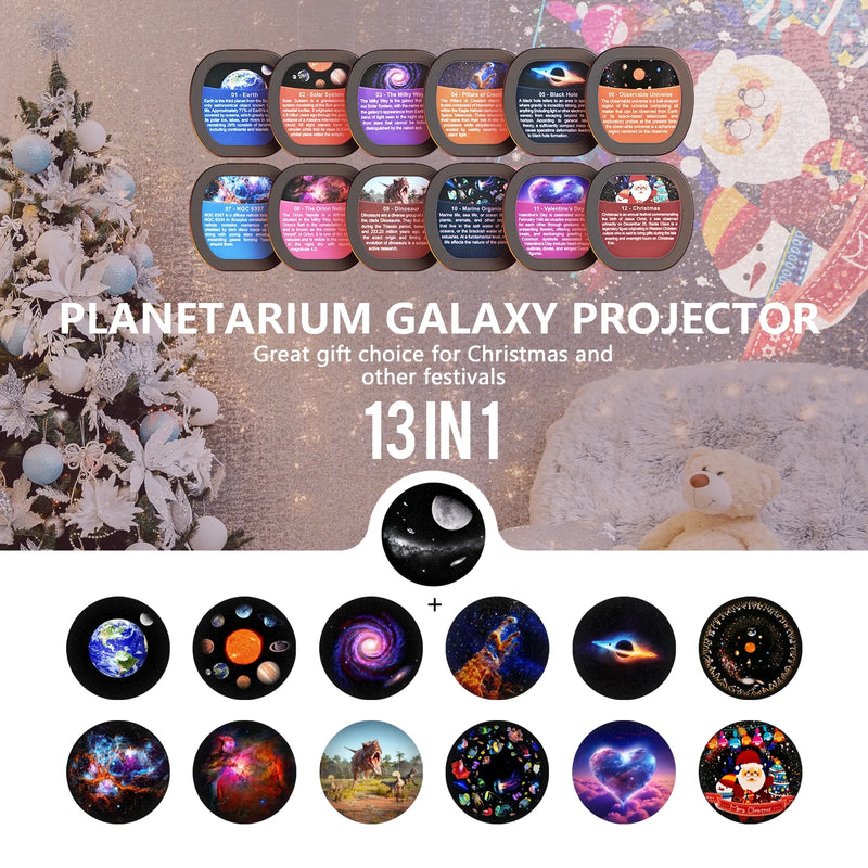 Load image into Gallery viewer, Star Projector, 360 Rotatable Galaxy Projector Wtih Timer,4K 13 HD Film Discsfor Bedroom, Night Light Projector for Kids &amp; Adults Bedroom Christmas Decor - Polar Tech Australia
