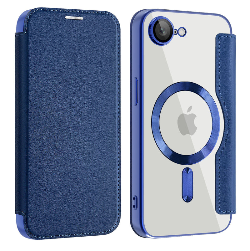 Chargez l&#39;image dans la visionneuse de la galerie, [Magsafe Compatible][With Card Slot] Apple iPhone 16e Golden Shield Magnetic Flip Leather Case - Polar Tech Australia
