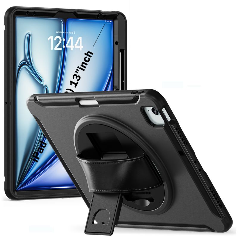Chargez l&#39;image dans la visionneuse de la galerie, Apple iPad Air 6 13” &amp; iPad Pro 3/4/5/6 12.9&quot;   - 360 Degree Rotate Shockproof Heavy Duty Tough Stand Case Cover With Pen Holder - Polar Tech Australia
