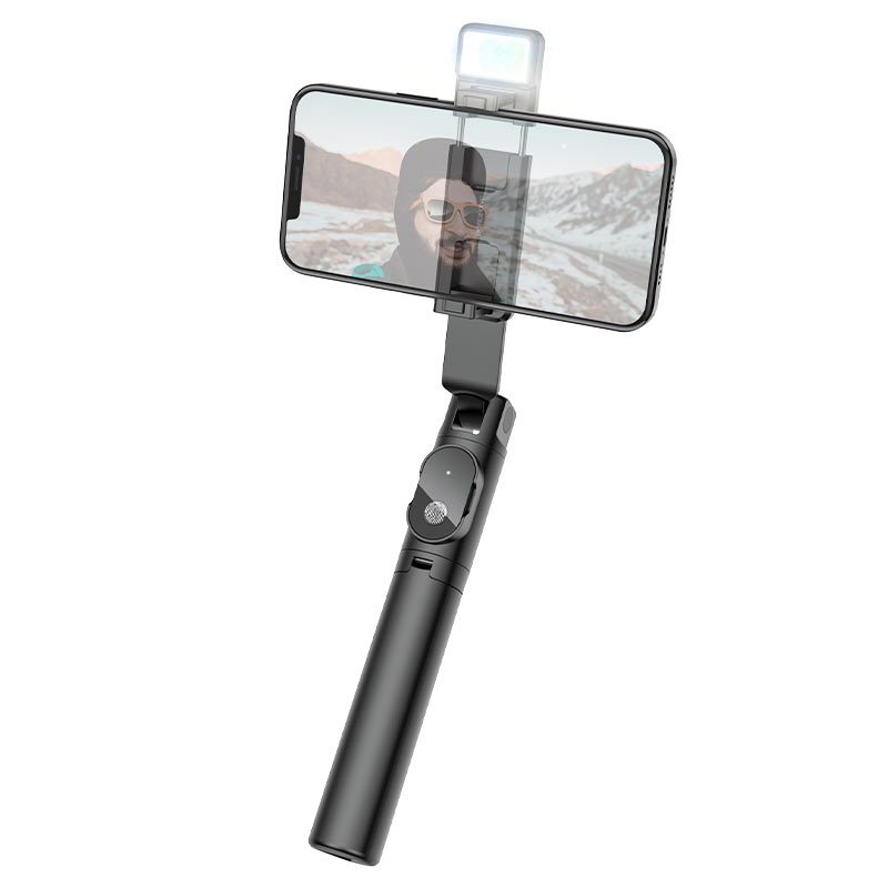 Load image into Gallery viewer, [BY8] BOROFONE Aluminum Alloy Dual Usage Selfie Stick &amp; Desktop Holder With Wireless Control &amp; Light Live broadcast holder - Polar Tech Australia

