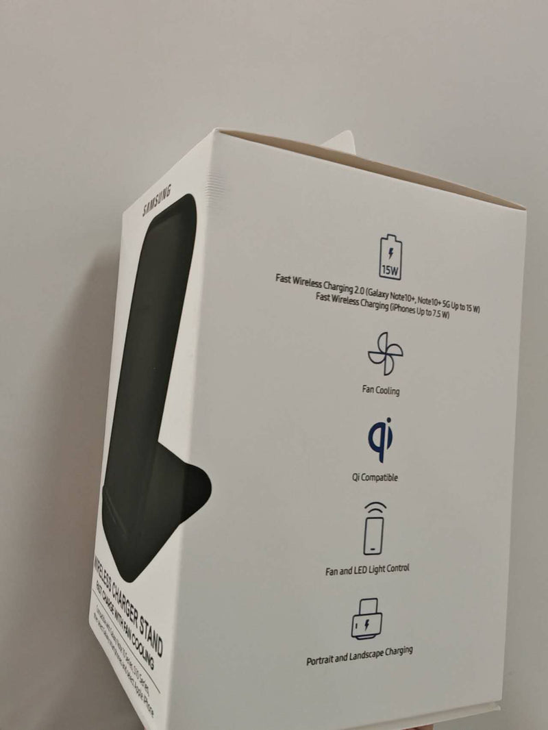 Load image into Gallery viewer, Samsung 15W Wireless Charger Pad Stand with Fan Cooling

