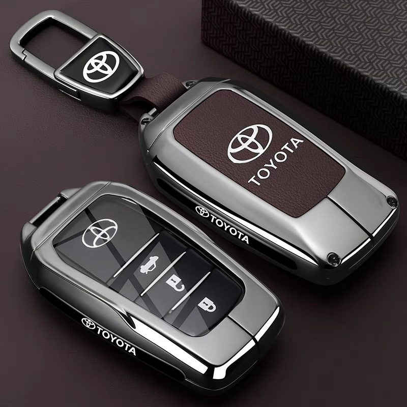 Chargez l'image dans la visionneuse de la galerie, Toyota PU Leather + Zinc Alloy Car Key Fob Case Cover For Corolla, Prius, Camry, C-HR, RAV4, Altis, Land Cruiser Prado - i-Station Mobile Phone &amp; Electronic Device Repair and Accessories
