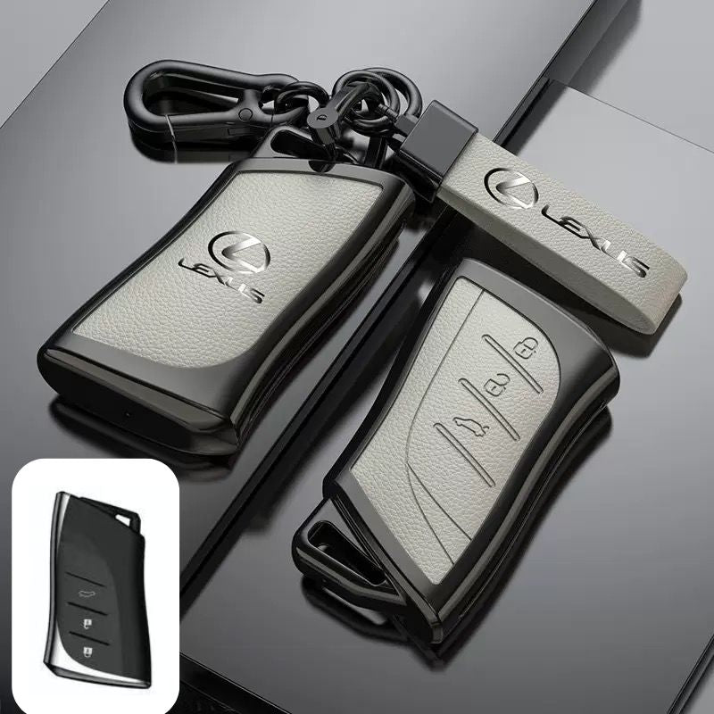 Cargue la imagen en el visor de la galería, Lexus Zinc Alloy + PU Leather Car Key Fob Case Cover For ES200, ES300, RX350, NX350H, LS500H
