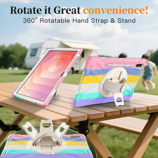 Samsung Galaxy Tab S11 Ultra (2025) 14.6" - Heavy Duty 360 Degree Rotate Stand Hand Strap Case With Shoulder Strap - i-Station Mobile Phone & Electronic Device Repair and Accessories