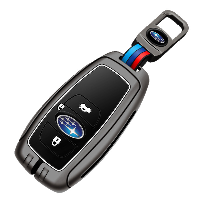 Chargez l&#39;image dans la visionneuse de la galerie, Subaru Metal Shell &amp; Soft Silicone Full Protection Remote Car Key Fob Case Cover For Outback, Forester, Impreza, WRX, XV, Crosstrek, Legacy
