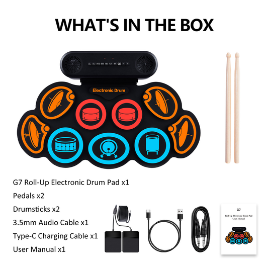 Kids Roll-Up Portable Electronic Drum Pad Kit