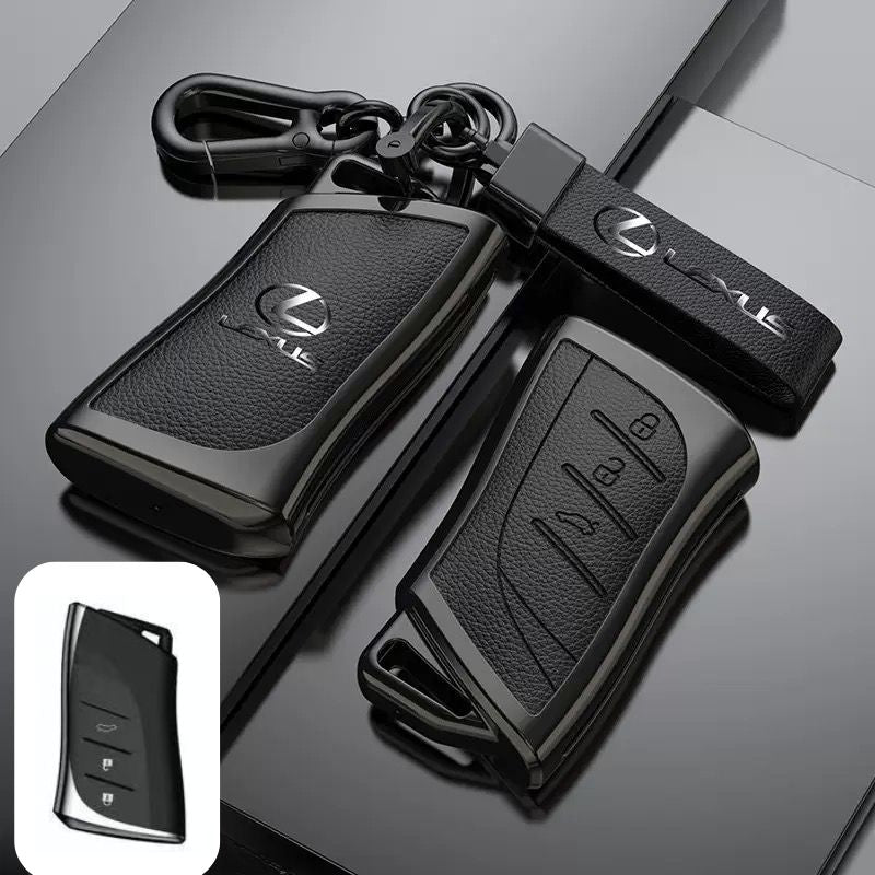 Cargue la imagen en el visor de la galería, Lexus Zinc Alloy + PU Leather Car Key Fob Case Cover For ES200, ES300, RX350, NX350H, LS500H
